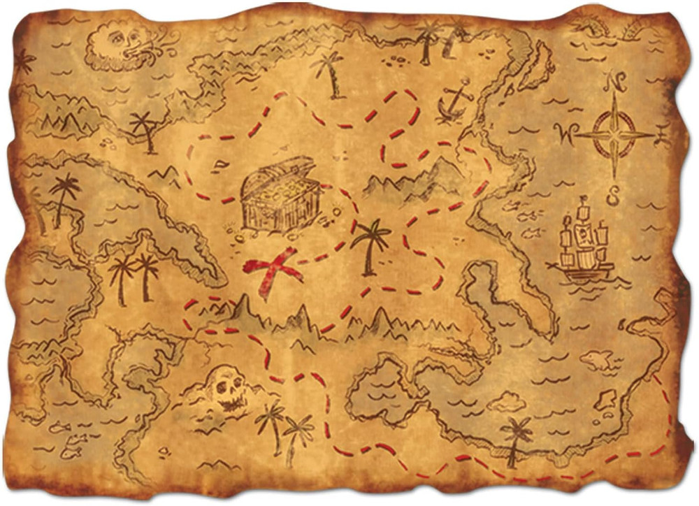 Plastic Treasure Map Party Accessory (1 Count) (1/Pkg)
