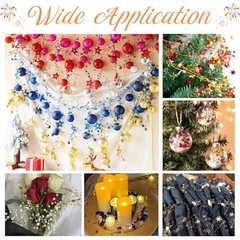 49.2 FT Star Tinsel Garlands for Christmas Star Wire Tinsel Garlands Purple
