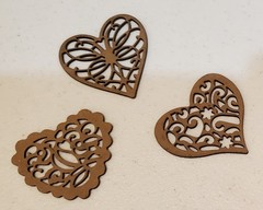 laser cut table scatter decor – 37 pc – Love, Family, Crosses, Hearts, Flowers