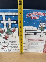 Peanuts Snoopy Vintage Christmas Holiday Party Express 8 Placemats Kids NOS
