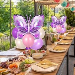 2 Sets Butterfly Balloon Party Decorations Table Centerpiece Stand Kit with L…