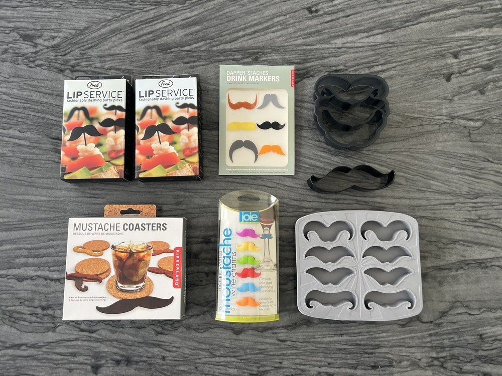 Assorted Mustache Party Supplies Never Used