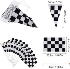 13 Pcs Checkered Party Decorations 10 Packs Checkered Black and White Racing …