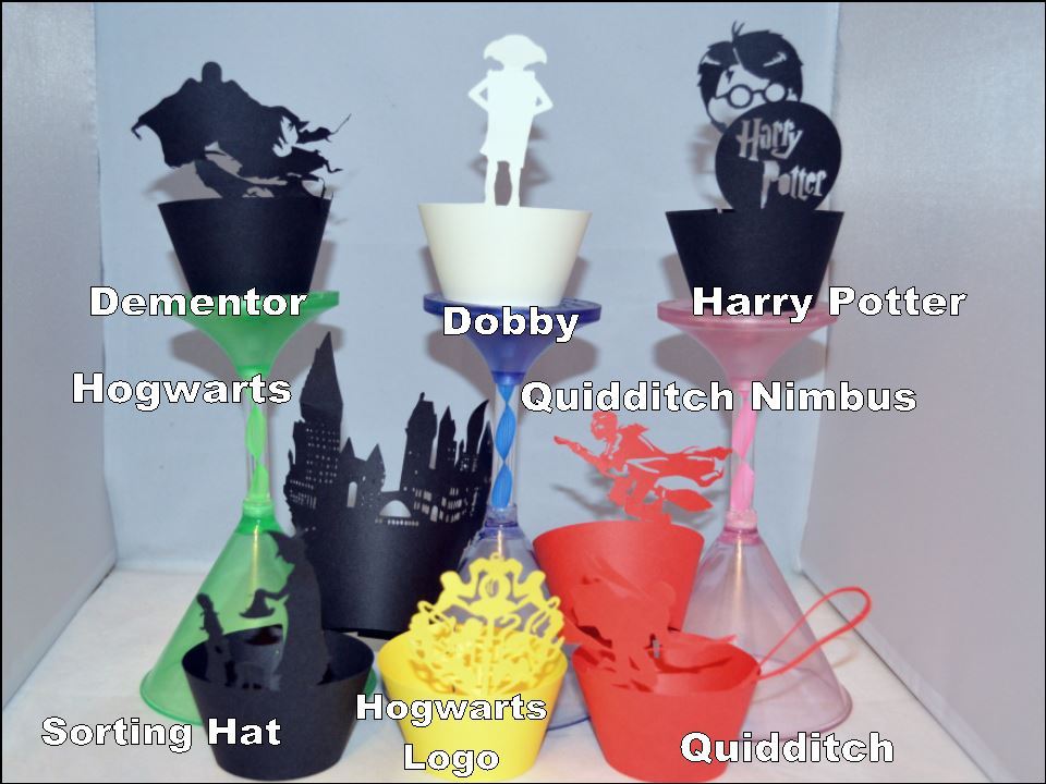 HARRY POTTER WIZARD THEME CUPCAKE WRAPPERS x12 UNIQUE WAY TO DISPLAY CUPCAKES