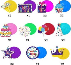 Outus 30 Pcs Happy Birthday Hanging Decorations Ceiling Swirl Various
