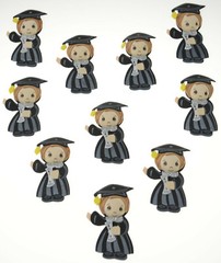 10 pc GRADUATION FOAM DECORATION CENTERPIECE BOY RECUERDOS CAP & GOWN 2024