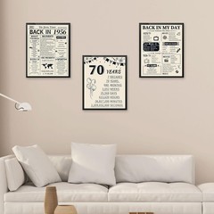 Nostalgic 70th Birthday Decor: 3 Vintage Posters Back in 1956 – 8×10 Size
