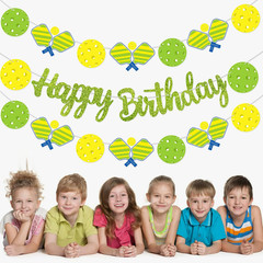 Pickleball Birthday Party Decorations Green Pickleball Happy Birthday Banners De