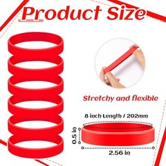 200 Pcs Blank Silicone Rubber Bracelets Bulk for Teens Students Event Party