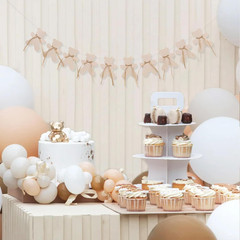 We Can Bearly Wait Garland – Neutral Boho Bear Baby Shower Decor, Teddy Bear Ban