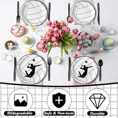 143 Pcs Volleyball Birthday Party Supplies – Plates, Cups, Napkins, Balloons & M