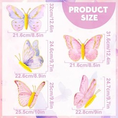 10 Pcs Butterfly Party Decorations 3D Hanging Birthday Decorations