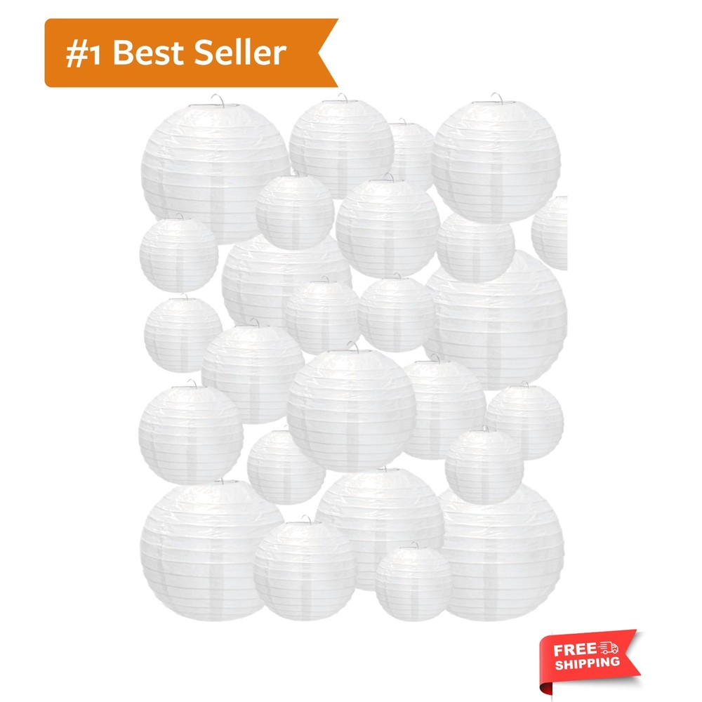 48 Pcs Paper Lanterns Party Decorations Chinese Lanterns Round Paper Decor 4/…