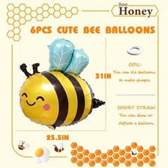 Bee-Balloon Bee-Decorations 6PCS 31 Inch Bee Balloon Honeybee Theme Party Dec…