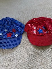 Patriotic Party Bundle – 2 Sequin Hats + 20+ American Flags