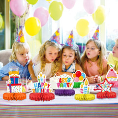 Colorful Honeycomb Centerpiece Table Decoration for Kids Birthday Party