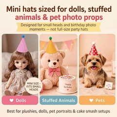 Assorted Mini Birthday Party Hats Set for Kids – Rainbow Stripes & Polka Dots