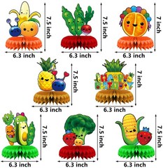 8 Pcs Hey One Bear Sensory Fruit Honeycomb Centerpiece Dancing Fruit 1st Birt…