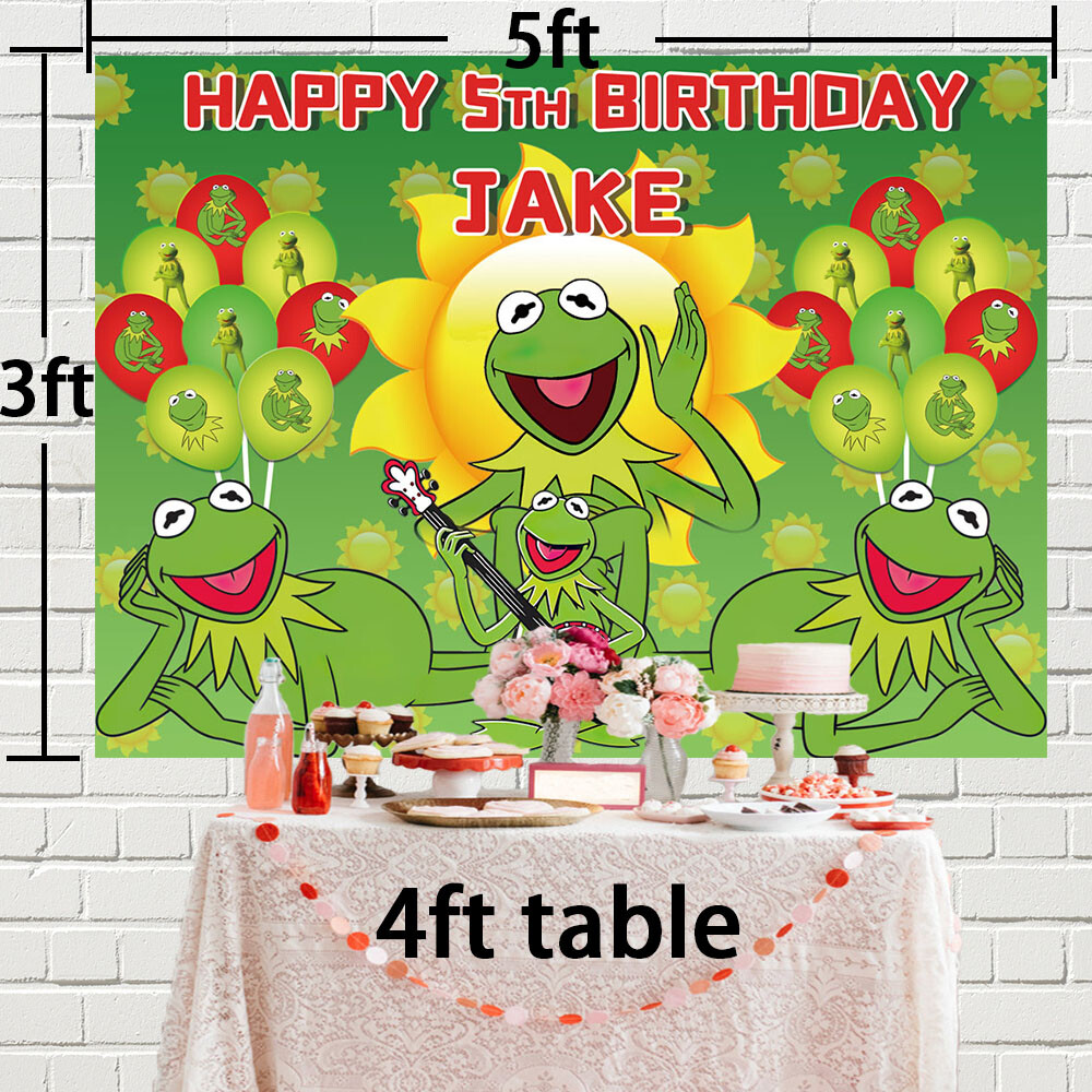 Kermit The Frog Personalised Custom Banner Backdrop Party Supplies Birthday Gift