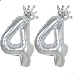 44 Balloon Numbers 40 inch Silver Number Balloon for 44th Birthday Decoration…