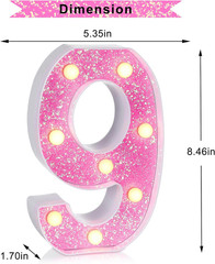 Pink Light up Letters，Pink Party Decorations,Girls Room Decor,Glitter Marquee Nu