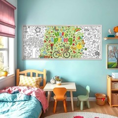 72×30 Inches Spring Coloring Tablecloth – Perfect for Fun Kids DIY Activities