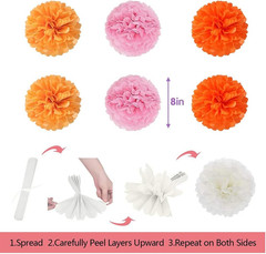 Pink and Orange Birthday Party Decorations, Hot Pink Party Decorations for Women
