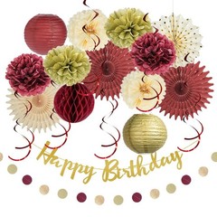 Burgundy Decorations for Maroon and Gold Party Decorations Tissue Pom Poms Fa…
