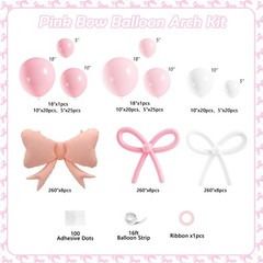 Coquette Decorations, 149 Pcs Pink and White Bow Balloon Garland Arch Kit for…