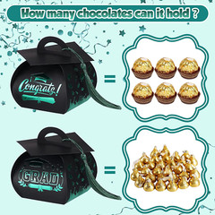 30 Pcs Graduation Cap Gift Box Party Favors Candy Box with Tassel