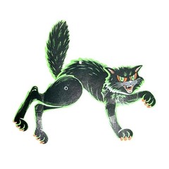 Vintage Beistle Jointed Black Cat Halloween Die Cut Retro Party Decoration USA