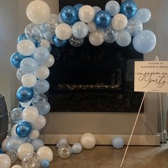 Metallic Blue and Silver Balloons, 60 Pcs, 12 Inch Baby Shower Wedding Decor