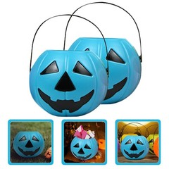 2 Pcs Pumpkin Containers for Candy Trick Treat Bucket Pail Kids Halloween