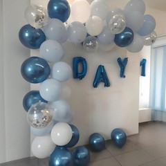 Blue Balloons Set, 12 Inches Dark Metallic Light Blue Balloons Confetti Ballo…