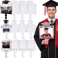12 Pcs Custom Graduation Sublimation Blank Fans with Handle, Class of 2026 Pe…