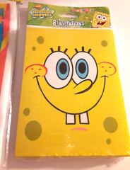 Vintage Sponge Bob Birthday Party Supply Lot Invitations Cups Loot Gift Bags NOS