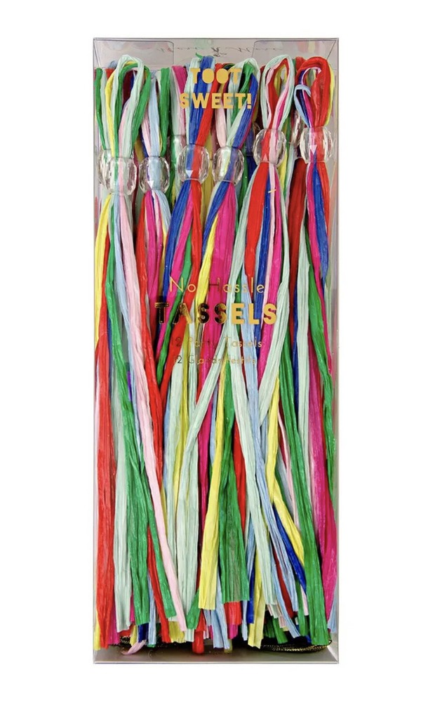 Meri Meri Party Multicolor Fun Toot Suite No Hassle Tassels Gold Cord New X 2