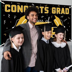 2026 Graduation Decorations – Black Gold 32.7 inches x 65 inches,