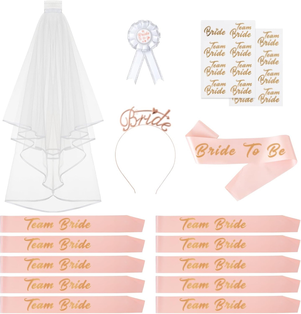 Bride to Be Bachelorette Party Supplies, 16Pcs Bachelorette Party Decorations Ki