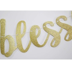 50 Years Blessed Banner Funny Gold Glitter Sign For 50th Birthday/wedding Annive