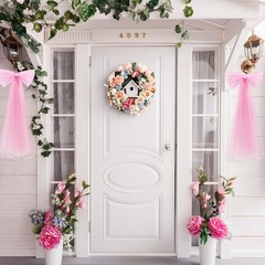 Zeyune 2 Pcs Pink Large Bow Party Decorations 13.4 x 28.7 Inch Giant Ribbon Bow