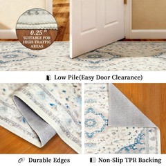 Hallway Washable Runner Rug 2’x6′ Vintage Soft Farmhouse Entryway Kitchen Run…