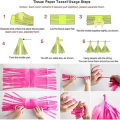 Tissue Paper Tassel Garland Banner Wedding Baby Shower Party Home Decoration DIY