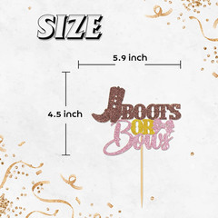 Boots or Bows Cake Topper, Western Theme Baby Shower/Gender Reveal Party Decorat