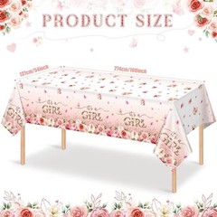 3 Pack Floral Baby Shower Tablecloth Decorations, It’s a 3 Pack, Multi Color