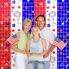 4Th of July Decorations, 2 Packs 3.3X6.6Ft 4Th of July Photo Backdrop Streamer，R