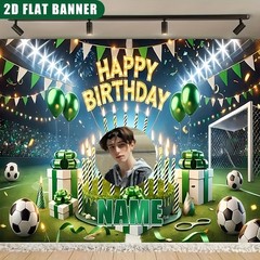 1pc 2D Football Star Theme Personalized Birthday Custom Poster Decoration❀