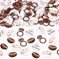 Coffee Bridal Shower Confetti 200PCS Love is Brewing Wedding Table Decor