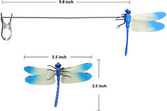 8 Pack Dragonfly Clips, 3D Simulation Fake Dragonflies Decoration for Garden Sta