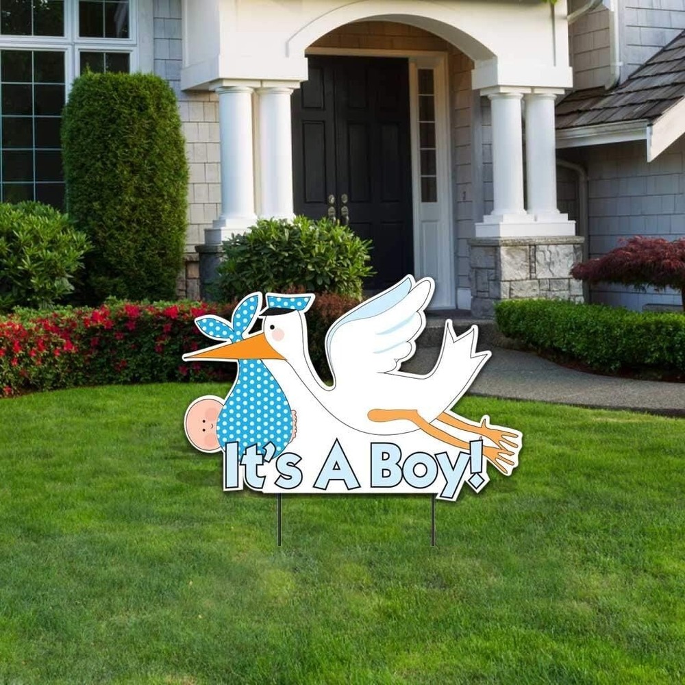 It’s A Boy! Stork Yard Sign, Baby Announcement, Baby Shower Yard Art